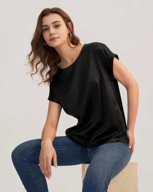 100 Mulberry Silk TShirt Womenx27s Short Sleeves Women Lilysilk Tops