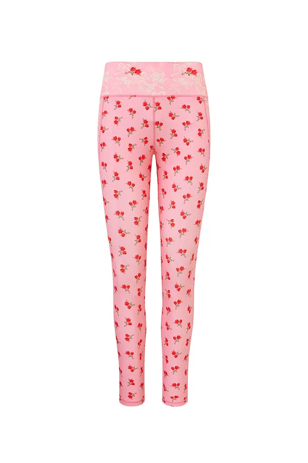 Active Women LoveShackFancy Highland HighWaisted Active Mix Print Legging Rosy Romance