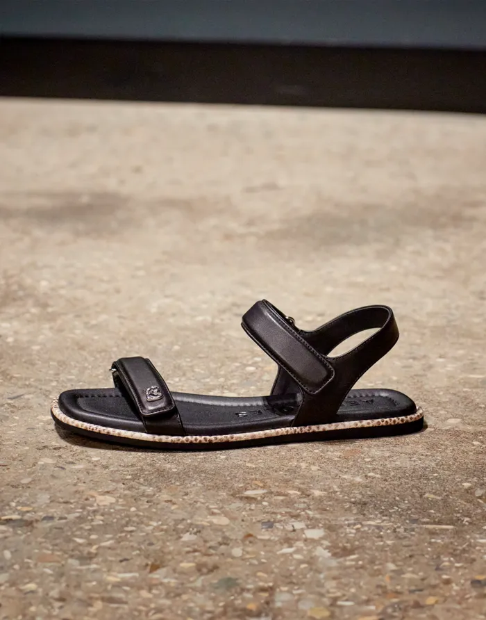 Aerosoles Comfortable Women039s Adjustable Quarter Strap Sandal In Black Leather Black Leather Women Clogs and Mules