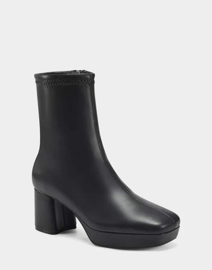 Aerosoles Comfortable Women039s Ankle Boot In Black Stretch Black Stretch Women Platforms
