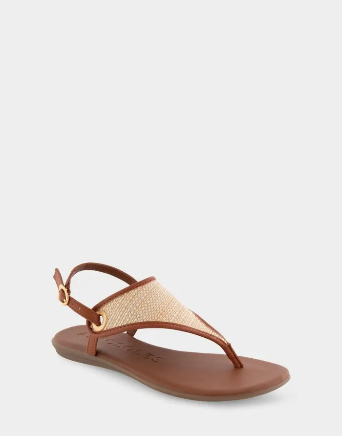 Aerosoles Comfortable Women039s Back Strap Thong Sandal In Natural Rattan Combo Rattan Fabric Natural Rattan Combo Women Clogs and Mules