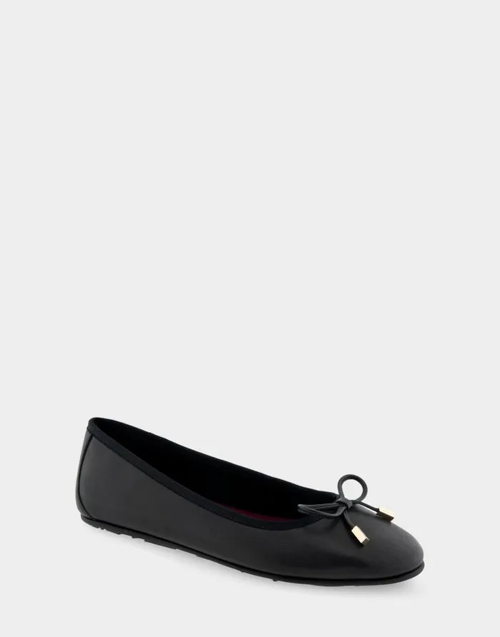 Aerosoles Comfortable Women039s Ballet Flat In Black Leather Black Genuine Leather Women Dress
