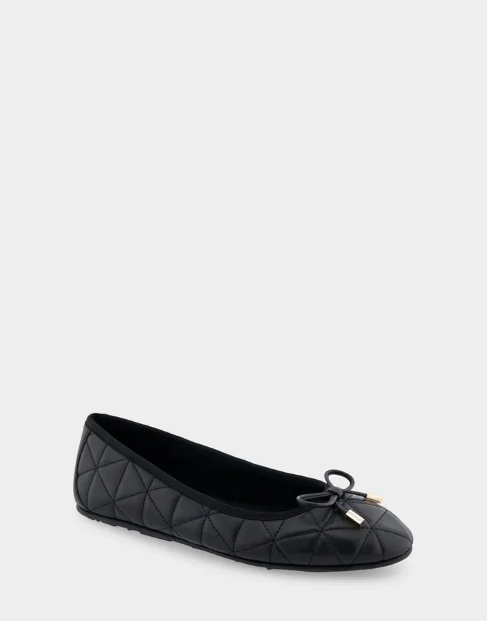Aerosoles Comfortable Women039s Ballet Flat In Black Quilted Leather Black Quilted Women Ballet