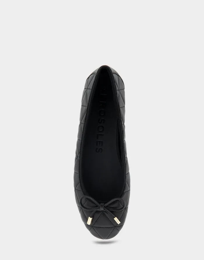 Aerosoles Comfortable Women039s Ballet Flat In Black Quilted Leather Black Quilted Women Ballet