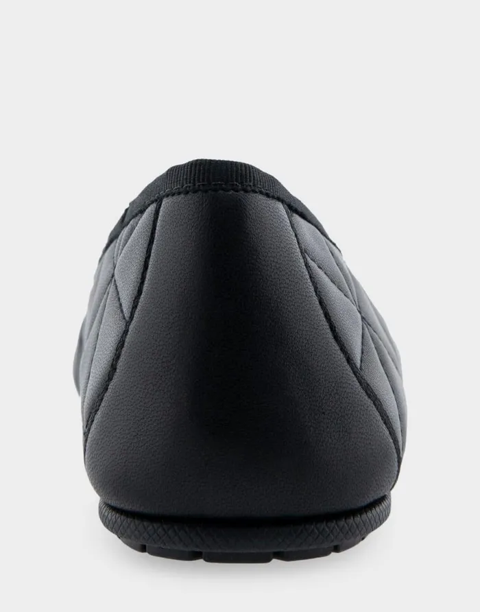 Aerosoles Comfortable Women039s Ballet Flat In Black Quilted Leather Black Quilted Women Ballet