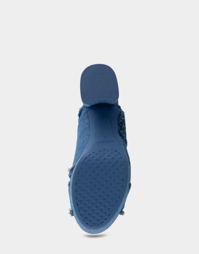 Aerosoles Comfortable Women039s Crisscross Platform Slide Sandal In Denim Fabric Denim Fabric Denim Fabric Women Wide Width Sandals