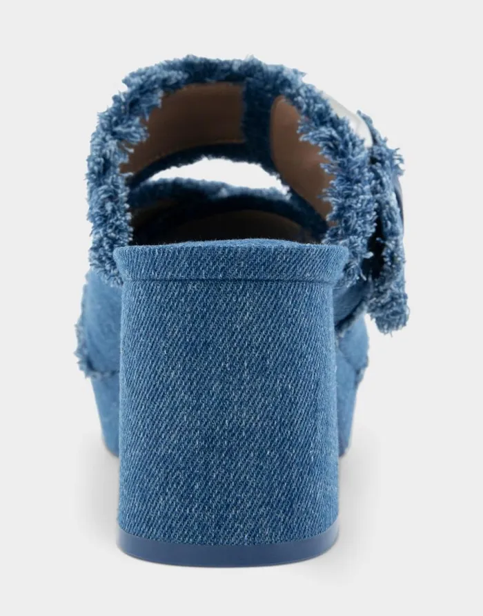 Aerosoles Comfortable Women039s Crisscross Platform Slide Sandal In Denim Fabric Denim Fabric Denim Fabric Women Wide Width Sandals