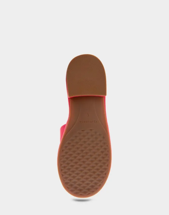 Aerosoles Comfortable Women039s Debossed Chain Link Slide Sandal In Virtual Pink Leather Virtual Pink Leather Women Flats