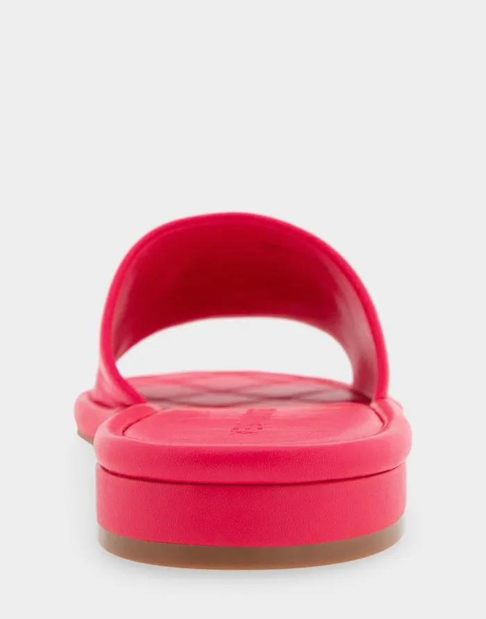 Aerosoles Comfortable Women039s Debossed Chain Link Slide Sandal In Virtual Pink Leather Virtual Pink Leather Women Flats