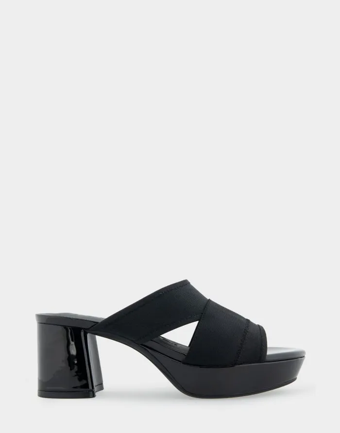 Aerosoles Comfortable Women039s Elastic Slide Platform Sandal In Black Elastic Elastic Fabric Black Elastic Women Clogs and Mules Aerosoles Comfortable Women039s Elastic Slide Platform Sandal In Black Elastic Elastic Fabric Black Elastic Women Clogs and Mules