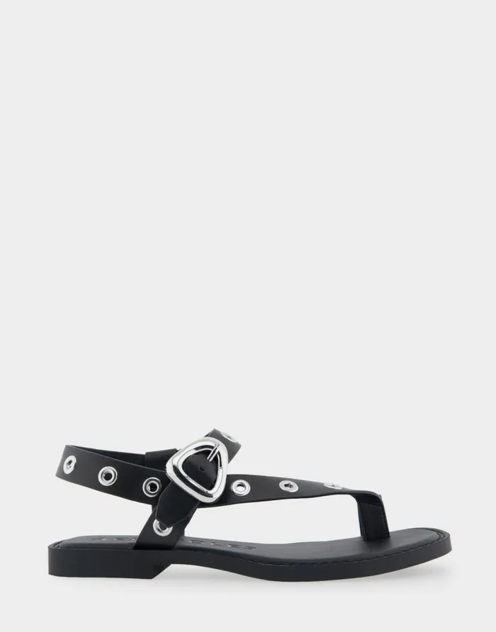 Aerosoles Comfortable Women039s Grommeted Asymmetrical Toe Ring Sandal In Black Faux Leather Black Faux Leather Women Clogs and Mules Aerosoles Comfortable Women039s Grommeted Asymmetrical Toe Ring Sandal In Black Faux Leather Black Faux Leather Women Clogs and Mules