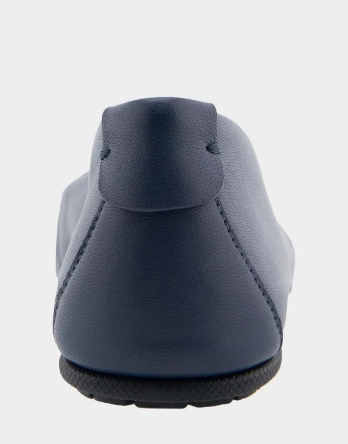 Aerosoles Comfortable Women039s Hidden Wedge Ballet Flat In Navy Genuine Leather Navy Genuine Leather Women Ballet