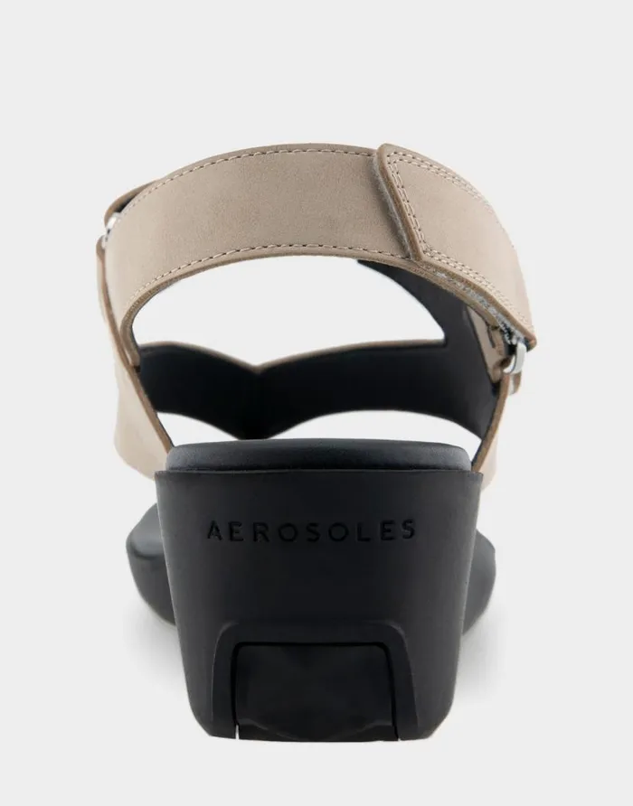 Aerosoles Comfortable Women039s Hybrid Thong Wedge Sandal In Pale Khaki Faux Leather Faux Suede Pale Khaki Faux Leather Women Clogs and Mules