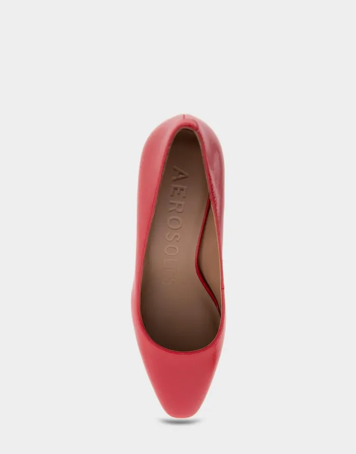 Aerosoles Comfortable Women039s Midheel Pump In Racing Red Leather Racing Red Leather Women Pumps