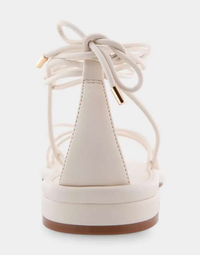 Aerosoles Comfortable Women039s Multi Strap Lace Up Sandal In Eggnog Faux Leather Eggnog Faux Leather Women Clogs and Mules