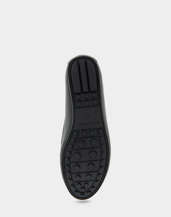 Aerosoles Comfortable Women039s Ornamented Loafer In Black Faux Leather Black Faux Leather Women Wide Width Flats