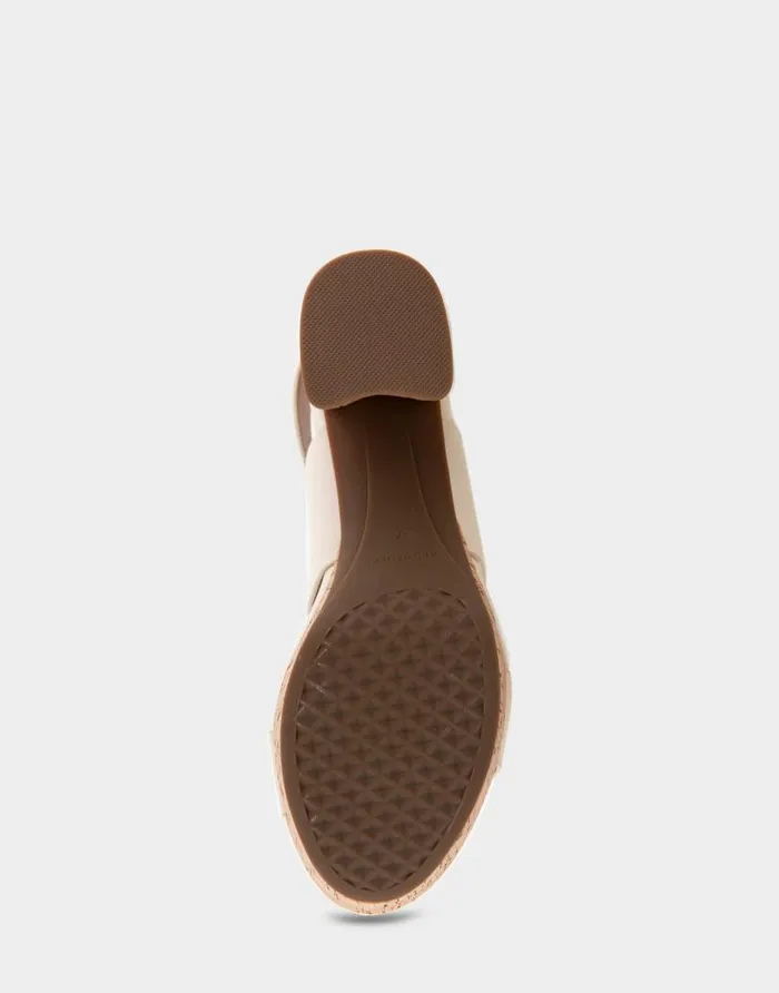 Aerosoles Comfortable Women039s Platform Sandal In Eggnog Leather Eggnog Leather Women Clogs and Mules