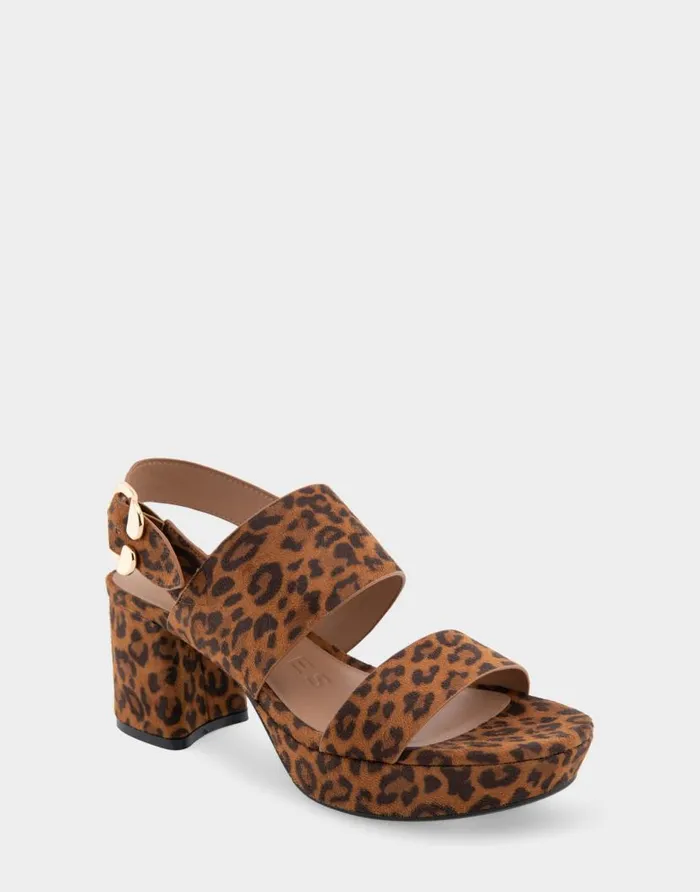 Aerosoles Comfortable Women039s Platform Sandal In Leopard Print Faux Suede Leopard Women Dress