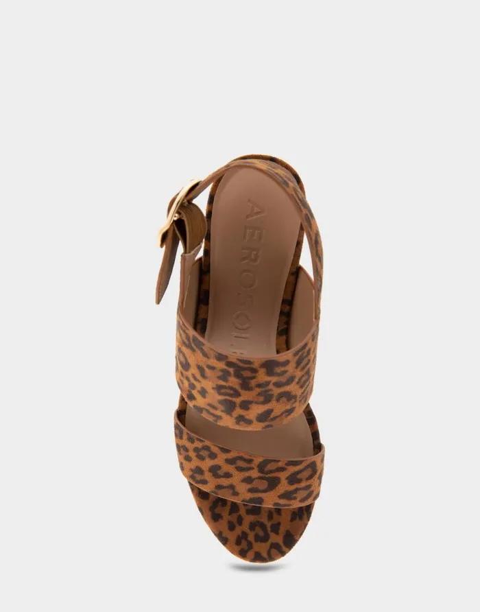 Aerosoles Comfortable Women039s Platform Sandal In Leopard Print Faux Suede Leopard Women Dress