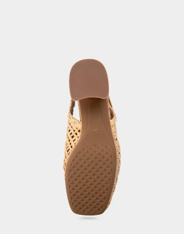 Aerosoles Comfortable Women039s Platform Slingback In Natural Raffia Fabric Natural Women Dress