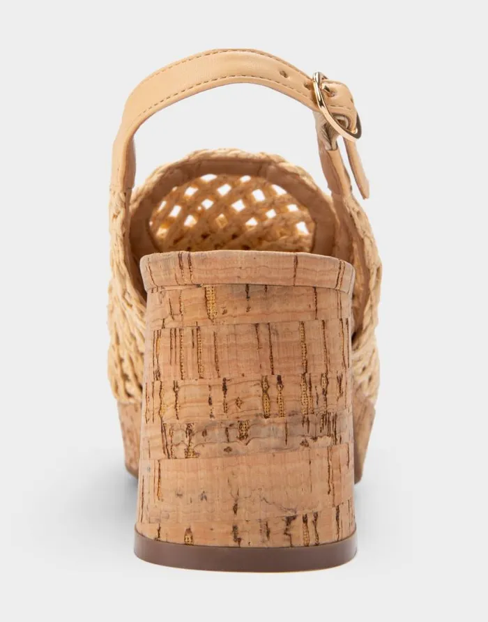 Aerosoles Comfortable Women039s Platform Slingback In Natural Raffia Fabric Natural Women Dress