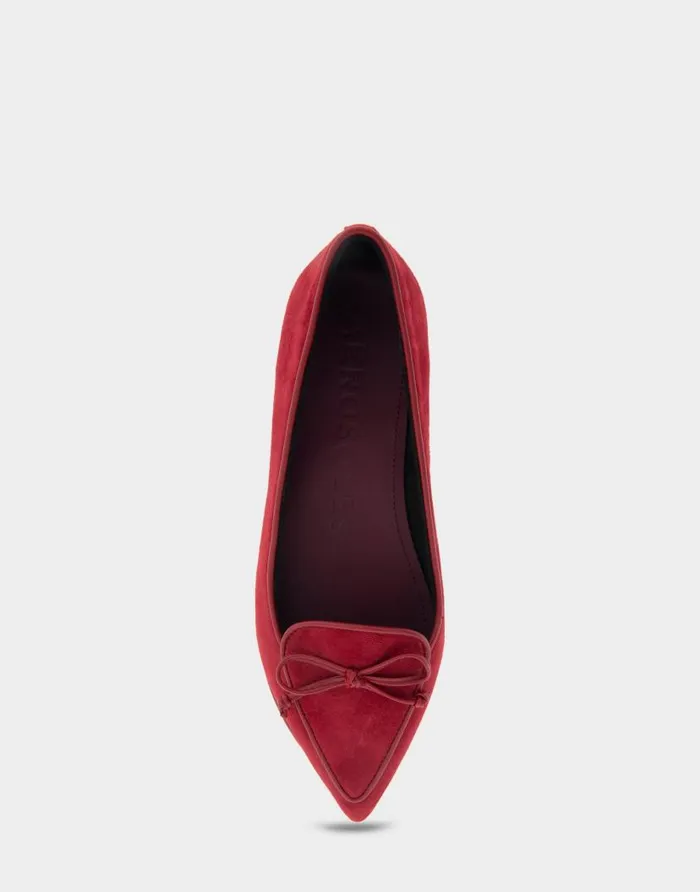 Aerosoles Comfortable Women039s Point Toe Flat In Burgundy Genuine Suede Pomegranate Genuine Suede Women Dress
