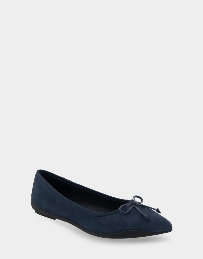 Aerosoles Comfortable Women039s Point Toe Flat In Navy Genuine Suede Navy Genuine Suede Women Ballet