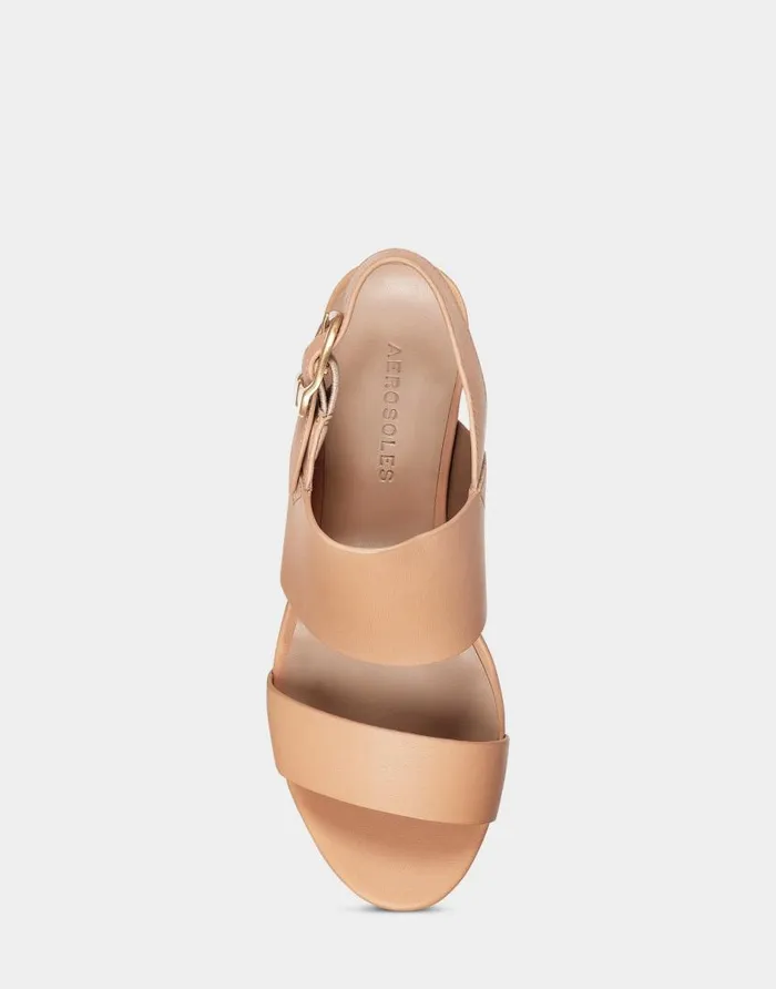 Aerosoles Comfortable Women039s Sandal In Nude Genuine Leather Nude Leather Women Platforms