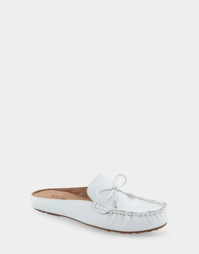 Aerosoles Comfortable Women039s Slip On Driver In White Leather White Leather Women Loafers