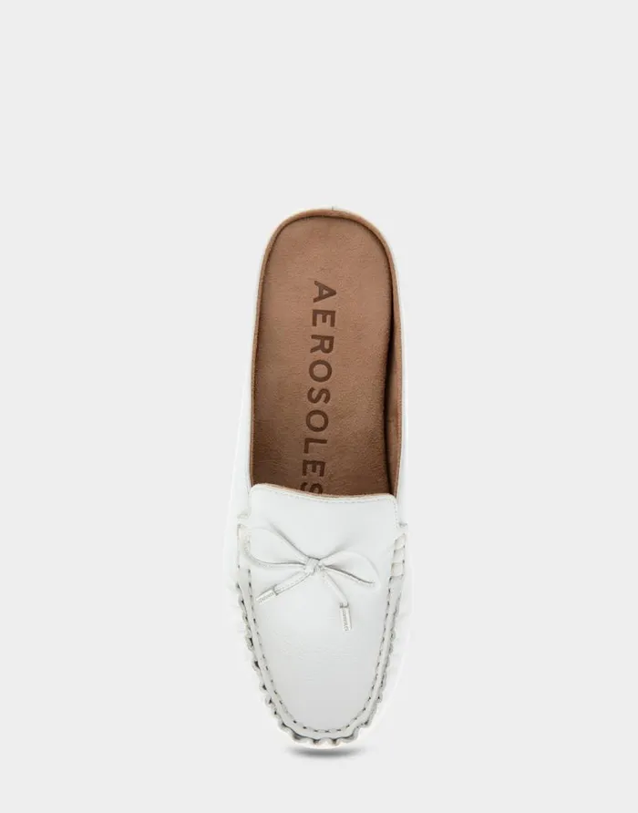 Aerosoles Comfortable Women039s Slip On Driver In White Leather White Leather Women Loafers