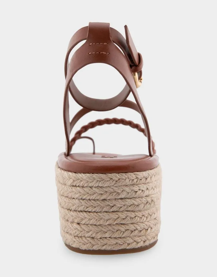 Aerosoles Comfortable Women039s Strappy Flatform Sandal In Gingerbread Leather Gingerbread Leather Women Clogs and Mules