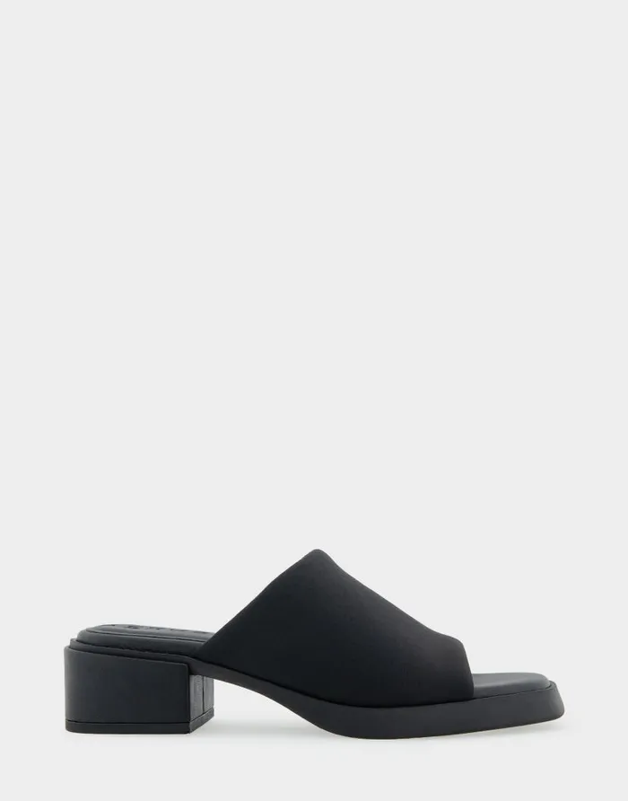Aerosoles Comfortable Women039s Stretch Slip On Low Block Heel Sandal In Black Stretch Fabric Stretch Fabric Women Clogs and Mules Aerosoles Comfortable Women039s Stretch Slip On Low Block Heel Sandal In Black Stretch Fabric Stretch Fabric Women Clogs and Mules