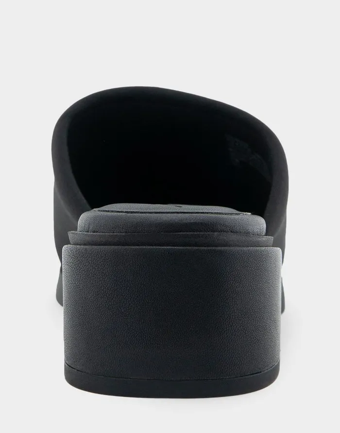 Aerosoles Comfortable Women039s Stretch Slip On Low Block Heel Sandal In Black Stretch Fabric Stretch Fabric Women Clogs and Mules