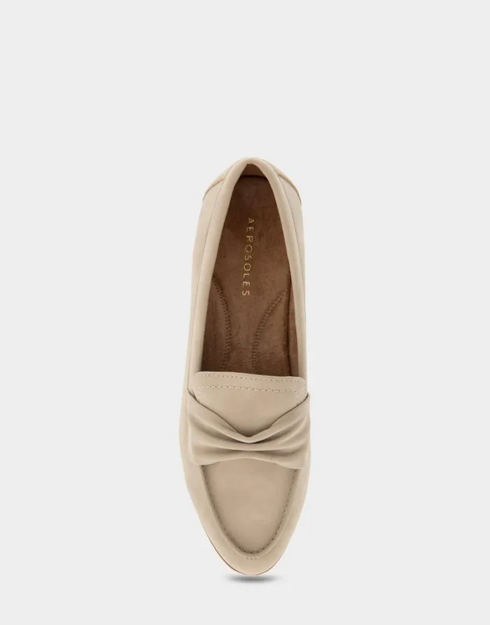Aerosoles Comfortable Women039s Tailored Loafer In Pale Khaki Faux Leather Faux Suede Pale Khaki Faux Leather Women Loafers