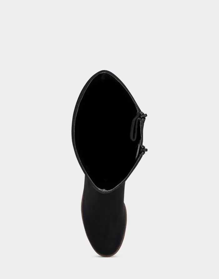 Aerosoles Comfortable Women039s Tall Boot In Black Faux Suede Black Faux Suede Women Wide Width Boots