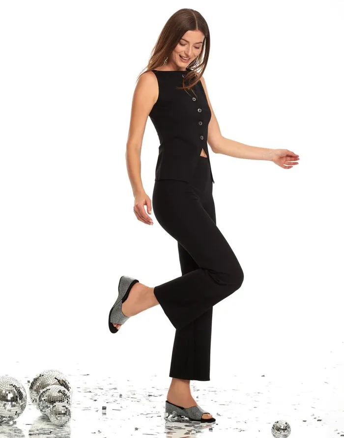 Aerosoles Comfortable Women039s Wedge Slide In Black Fabric With Crystals Black Suede Fabric With Crystals Women Dress