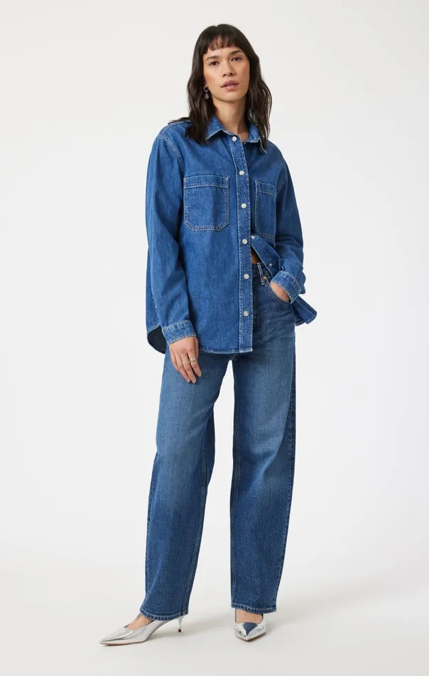 Alesta Denim Shirt In Dark Classic Blue Women Mavi Jeans Shirts Alesta Denim Shirt In Dark Classic Blue Women Mavi Jeans Shirts