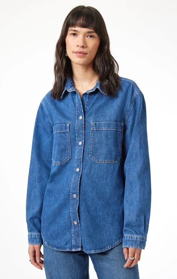 Alesta Denim Shirt In Dark Classic Blue Women Mavi Jeans Shirts Alesta Denim Shirt In Dark Classic Blue Women Mavi Jeans Shirts