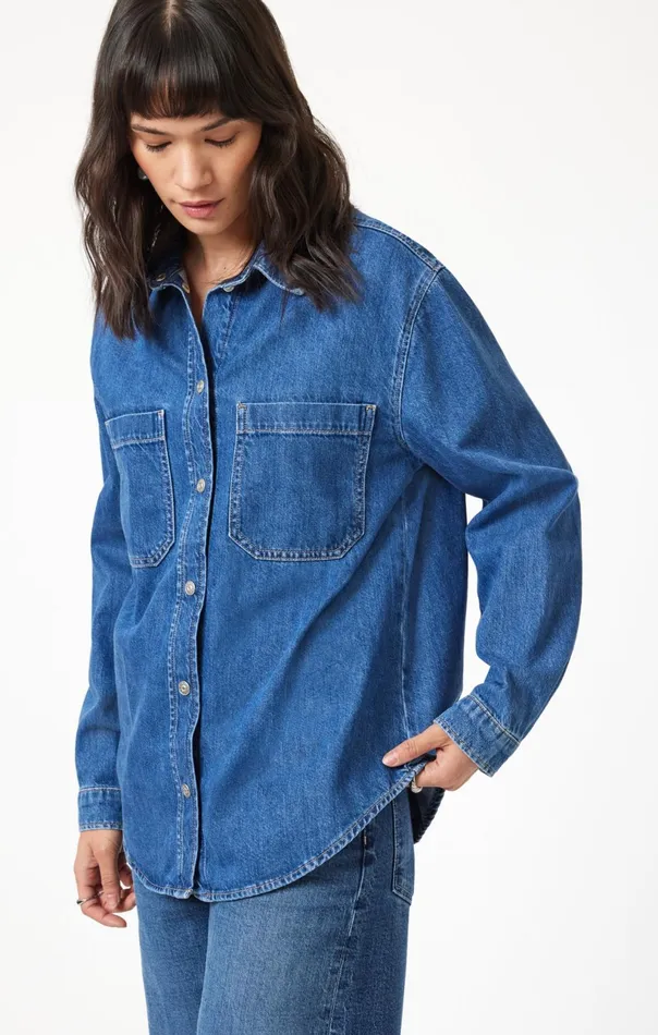 Alesta Denim Shirt In Dark Classic Blue Women Mavi Jeans Shirts Alesta Denim Shirt In Dark Classic Blue Women Mavi Jeans Shirts