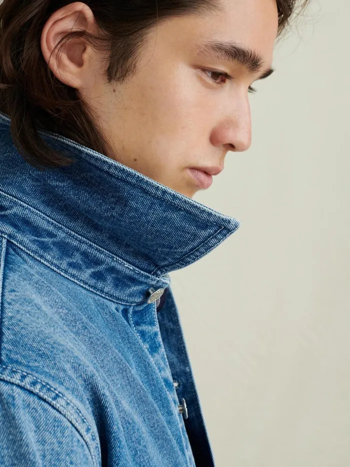 Alex Mill Denim Men Work Jacket In Vintage Wash Denim