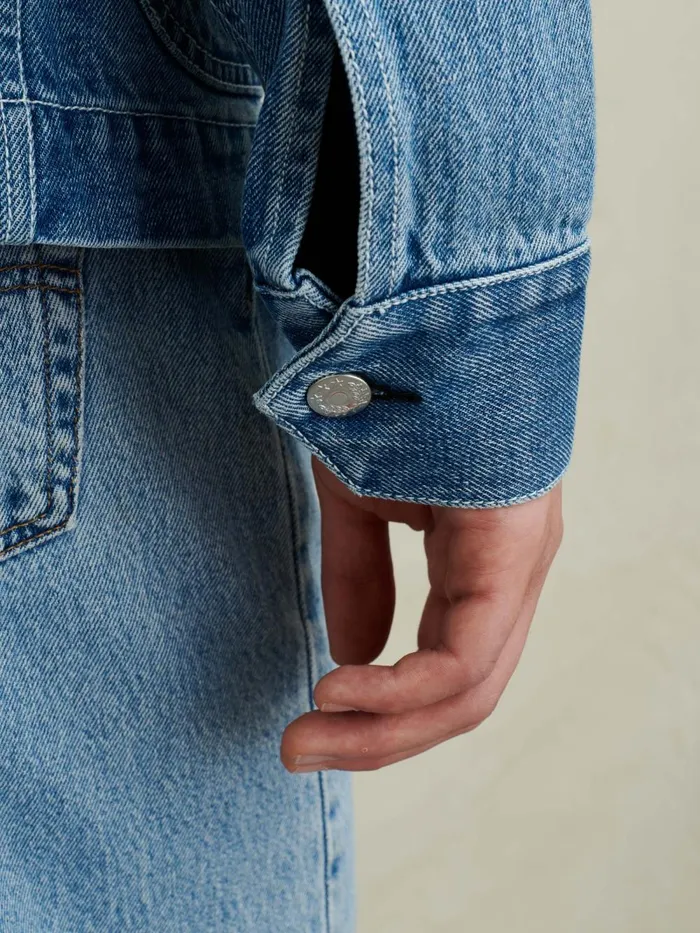 Alex Mill Denim Men Work Jacket In Vintage Wash Denim