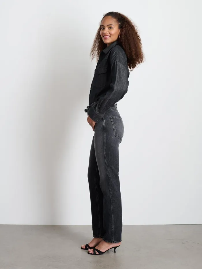 Alex Mill Denim Women Santa Fe Shirt In Black Denim Black Wash
