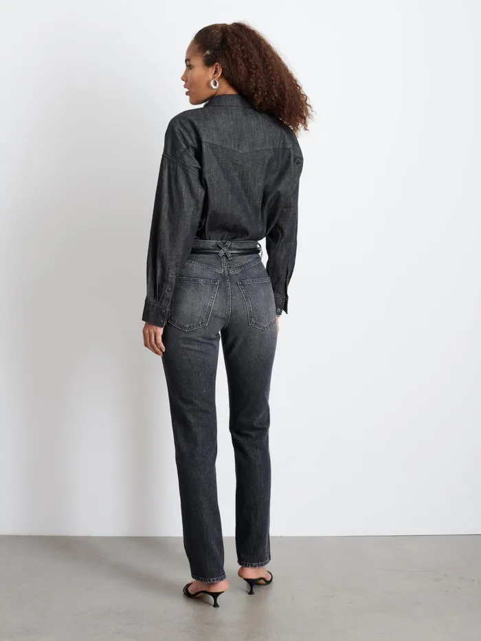 Alex Mill Denim Women Santa Fe Shirt In Black Denim Black Wash