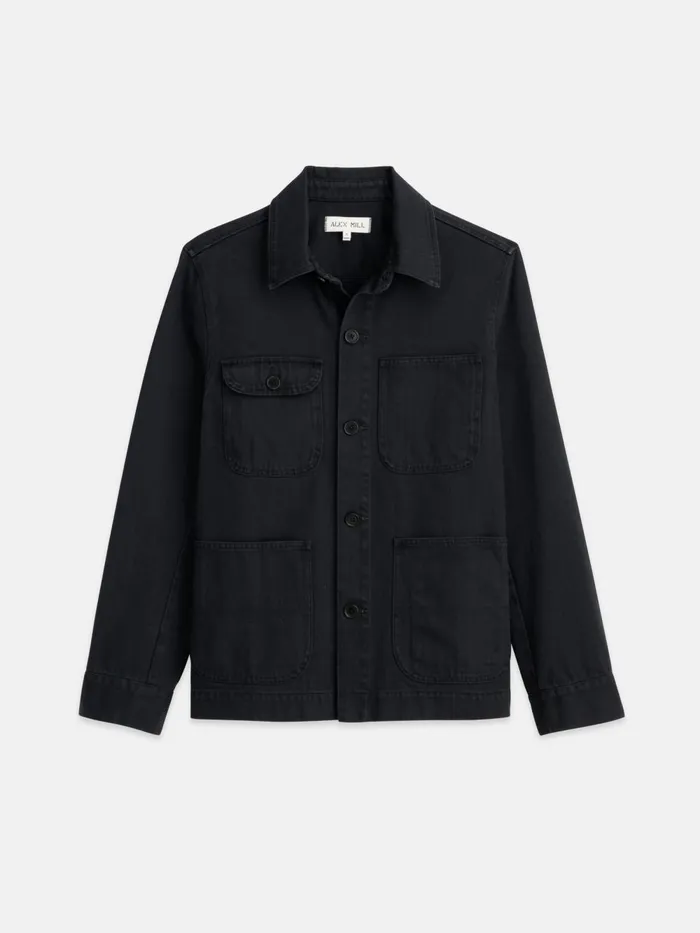 Alex Mill Jackets Coats Men Garment Dyed Work Jacket In Recycled Denim Washed Black