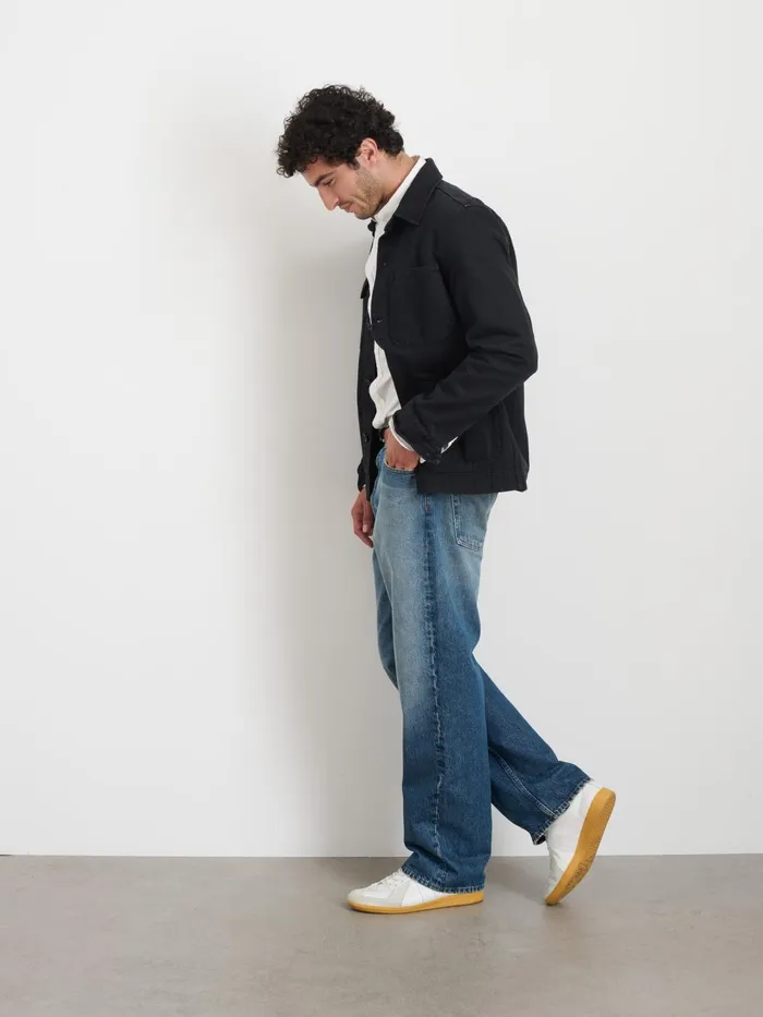 Alex Mill Jackets Coats Men Garment Dyed Work Jacket In Recycled Denim Washed Black