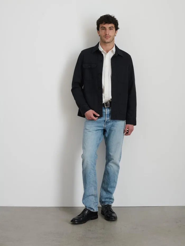 Alex Mill Jackets Coats Men Garment Dyed Work Jacket In Recycled Denim Washed Black