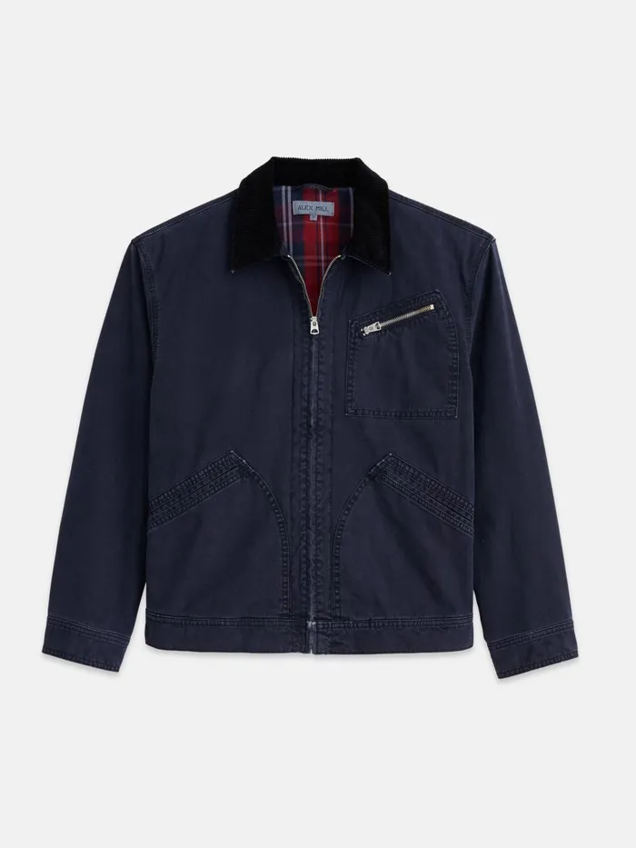 Alex Mill Jackets Coats Men Miller Zip Jacket In Canvas Dark Navy
