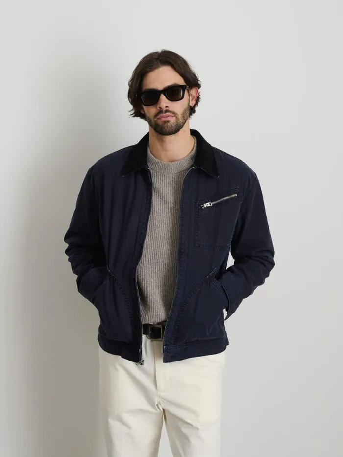 Alex Mill Jackets Coats Men Miller Zip Jacket In Canvas Dark Navy