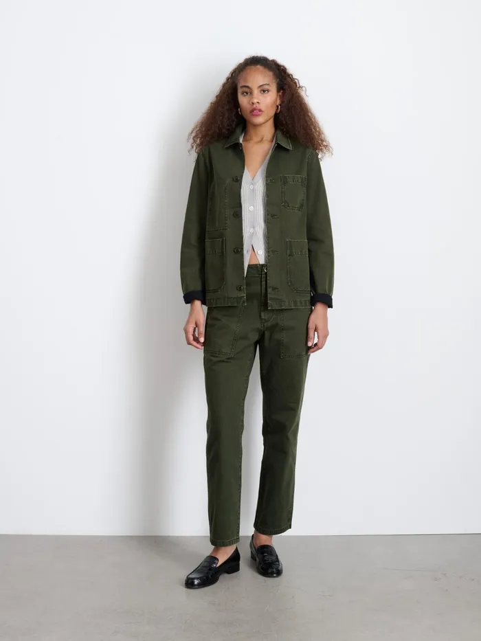 Alex Mill Jackets Outerwear Women Britt Work Jacket In Herringbone Military Olive