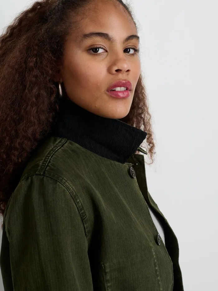 Alex Mill Jackets Outerwear Women Britt Work Jacket In Herringbone Military Olive